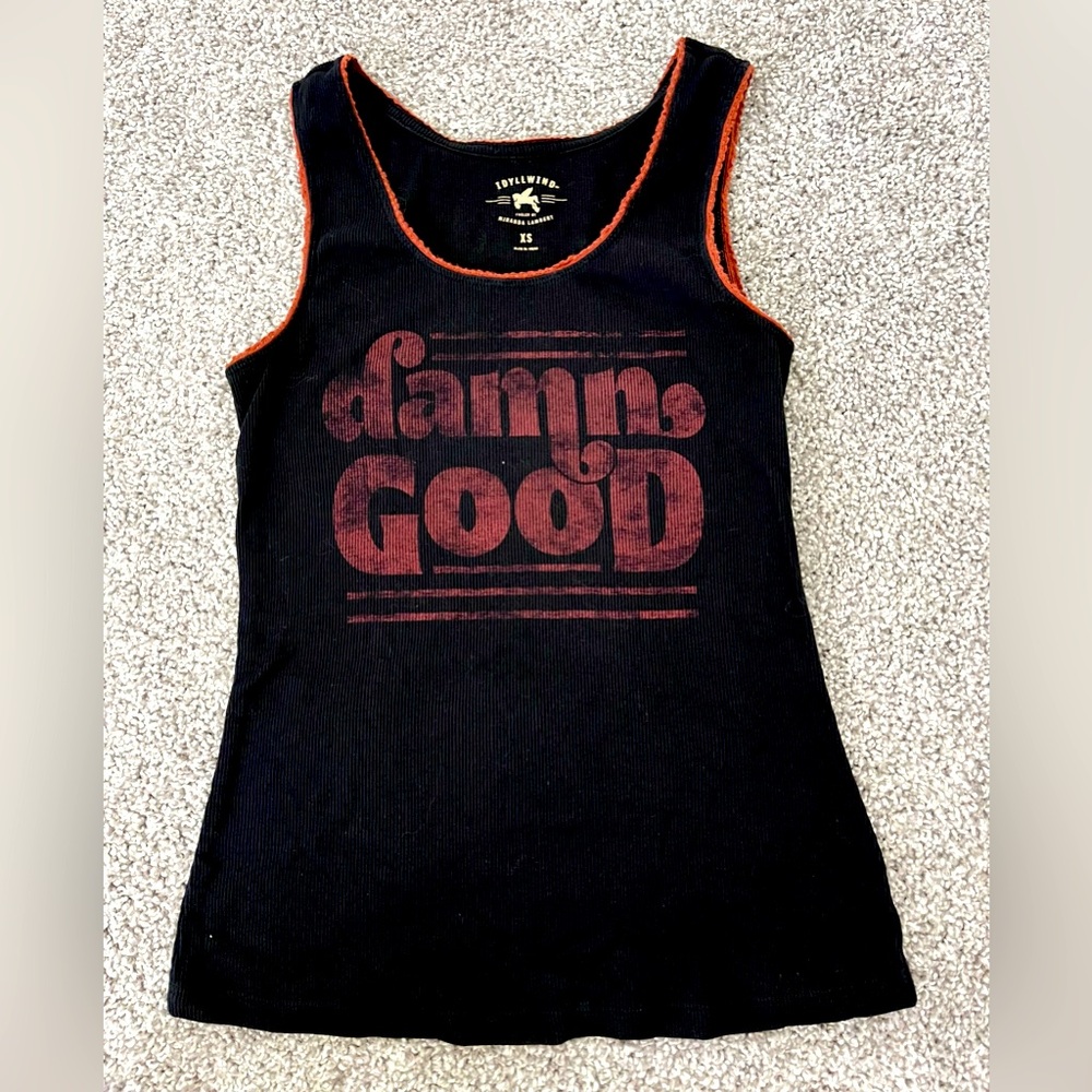 Idyllwind Black and Burnt Orange Western Graphic Tank Top Size XS